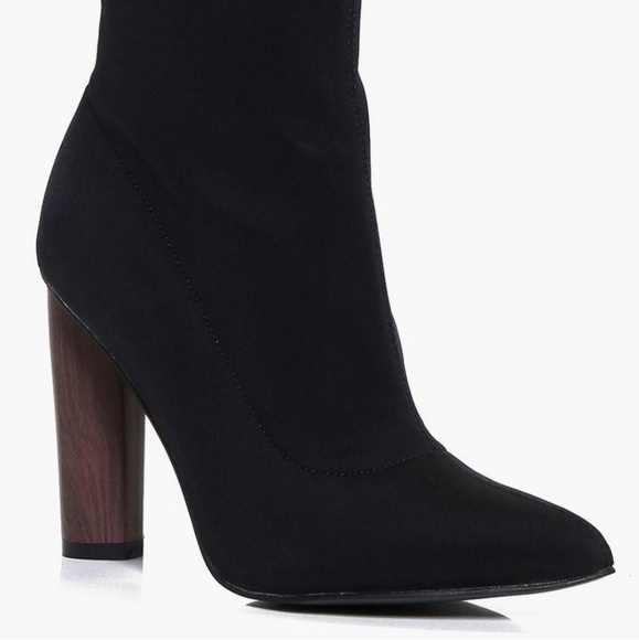 Black Stretch sock ankle bootie - Picture 2 of 5